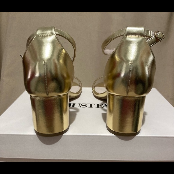 New Noura Heeled Sandal Gold Size 8.5 - Picture 4 of 10